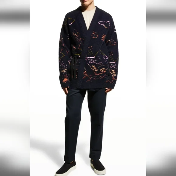 cotch & Soda Men's Jacquard Kimono Cardigan Sweater - Picture 1 of 14